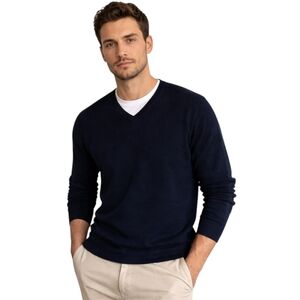Barneys New York 100% Cashmere Italian Navy V-Neck Sweater Sz XL
